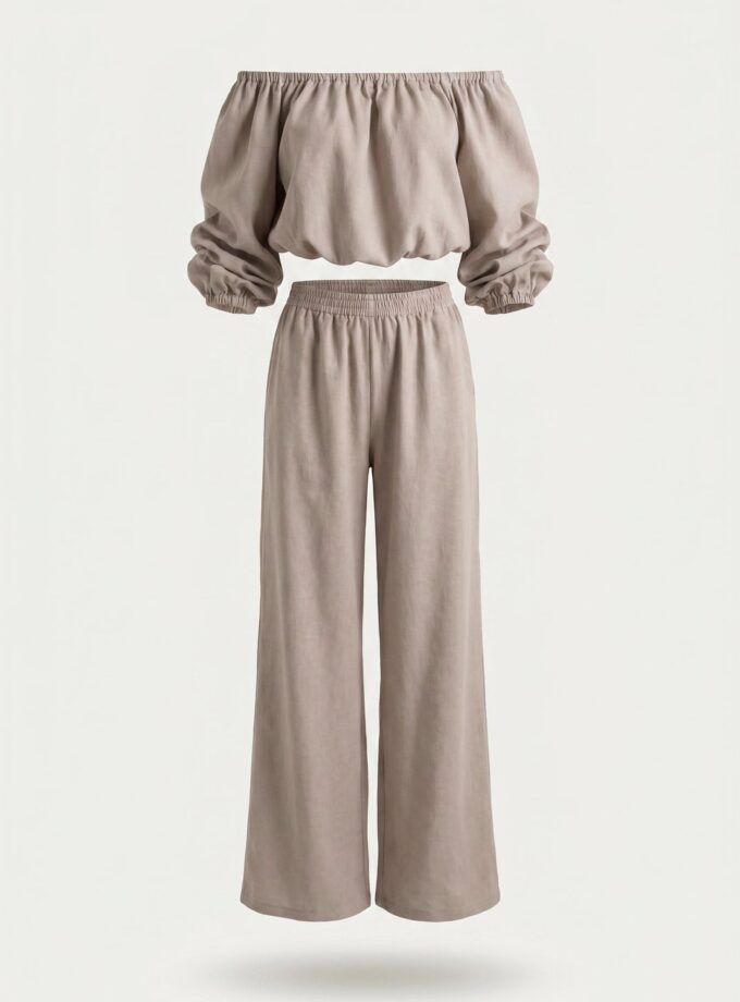 Komplet Off-Shoulder Greige
