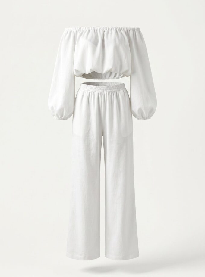 Komplet Off-Shoulder Biały