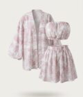 Komplet Toile de Jouy Róż Trójczęściowy